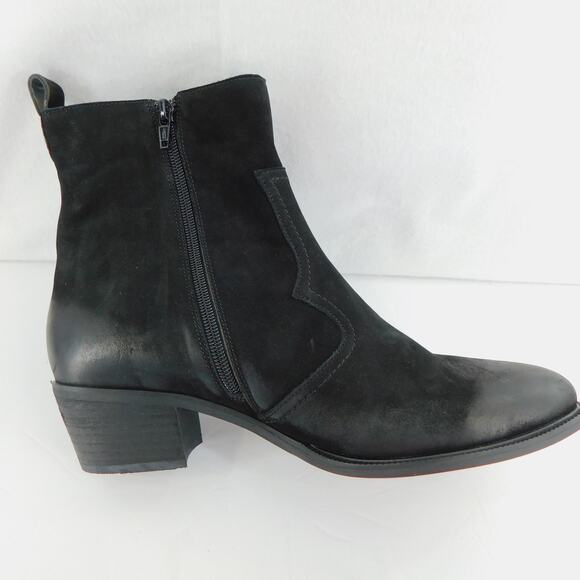 David Tate Baya Western Black Leather Bootie Women's Size 9.5 Wide - Picture 2 of 12